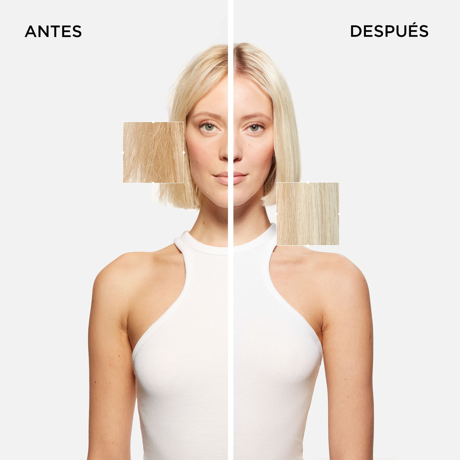 antes y después de usar Blond Absolut de Kerastase